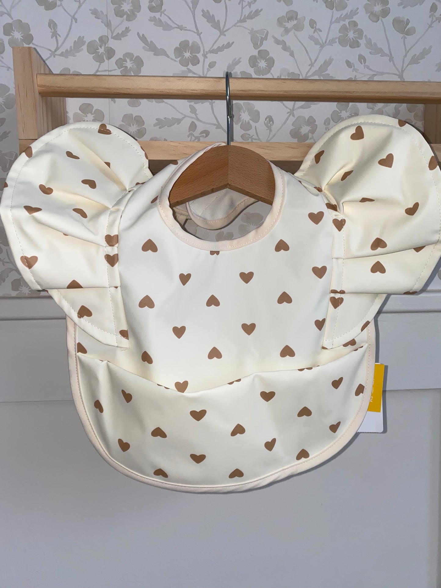 Boutique Bib- Brown Hearts