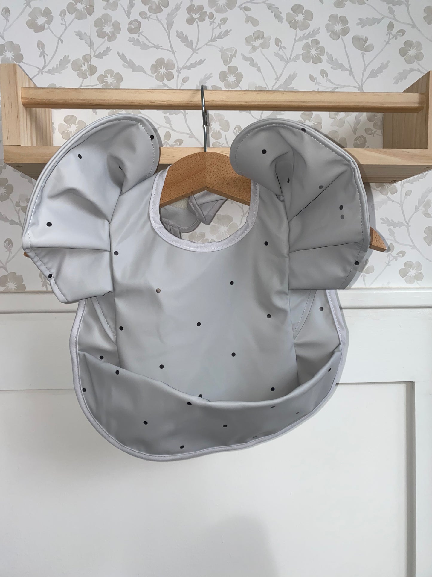 Boutique Bib- Dotty Grey